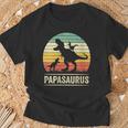 Papasaurus Dinosaur Papa Tyrannosaurus Dino Twin Pack Mit-Ausschnitt T-Shirt Geschenke für alte Männer