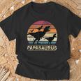 Papasaurus Dinosaur With Papaon Drei Kinder Dino Triplets T-Shirt Geschenke für alte Männer