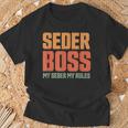Passover Seder Boss My Seder My Rules Jewish Pesach Matzah T-Shirt Gifts for Old Men
