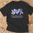 Peace Love Cure Periwinkle Ribbon Esophageal Cancer T-Shirt Gifts for Old Men