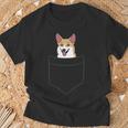 Perro Corgi En El Bolsillo Lindo Perro De Bolsillo Corgi Camiseta unisex Regalos para ancianos