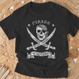 Pirate Flag Outfit Vintage Pirate Costume Skull Pirate T-Shirt Geschenke für alte Männer