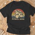 Pitbull Mom With Cute Pitty Face Pitbull Mom T-Shirt Gifts for Old Men