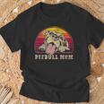 Pitbull Mom Vintage Smiling Pitbull Sunset Pbt T-Shirt Gifts for Old Men