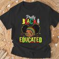 Pretty Black & Educated African American Black History Girls T-Shirt Gifts for Old Men