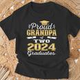 Proud Grandpa Of Two 2024 Graduate Class 2024 Graduation T-Shirt Gifts for Old Men