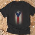 Puerto Rico Washed Flag T-Shirt Geschenke für alte Männer