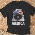 Pug 4Th Of July Merica Men Women Usa American Flag T-Shirt Gifts for Old Men