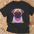 Pug Pop Art Colorful Portrait Carlino For Dog Lovers T-Shirt Gifts for Old Men