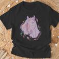 Purple Horse Painting Animal Art Equestrian T-Shirt Gifts for Old Men