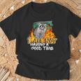 Raccoon I Am Not Having A Good Time Dumpster Fire Trash Meme T-Shirt Gifts for Old Men