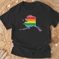 Rainbow Alaskan Gay Pride Flag Vintage T-Shirt Gifts for Old Men