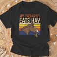 My Therapist Eats Hay Horse Riding Equestrian Men Women Kids T-Shirt Gifts for Old Men