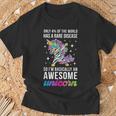 Rare Disease Warrior Unicorn Rare Disease Awareness T-Shirt Gifts for Old Men