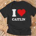 Red Heart I Love Caitlin T-Shirt Gifts for Old Men