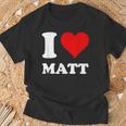 Red Heart I Love Matt T-Shirt Gifts for Old Men