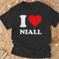 Red Heart I Love Niall T-Shirt Gifts for Old Men