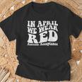 Red Instead Autism Awareness Acceptance Education Teacher T-Shirt Gifts for Old Men