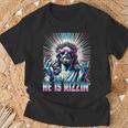Resurrection Easter Rizz He Is Rizzin Jesus T-Shirt Gifts for Old Men