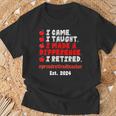 Retired Teacher Class Of 2024 Retirement School T-Shirt Gifts for Old Men
