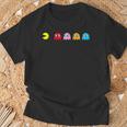 Retro Arcade-Spiel Charakter T-Shirt, Nostalgisches Gamer Schwarz Tee Geschenke für alte Männer