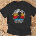 Retro Vintage I Survived The Nj Earthquake T-Shirt Gifts for Old Men