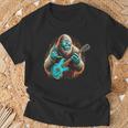 Rock On Bigfoot Playing A Electric Guitar Sasquatch Big Foot T-Shirt Gifts for Old Men