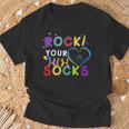 Rock Your Socks Cute 3-21 Trisomy 21 World Down Syndrome Day T-Shirt Gifts for Old Men