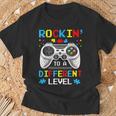 Rockin To Different Level Game Autism Awareness Gaming Gamer T-Shirt Gifts for Old Men