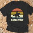 Rodeo Time Vintage Rodeo Time Cowboy Horse Retro Sunset T-Shirt Gifts for Old Men