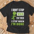 Running I Don't Shop When I'm Tired I Shop When I'm Done T-Shirt Gifts for Old Men