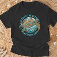 Save The Ocean Save The Planet Cute Sea Turtle T-Shirt Gifts for Old Men