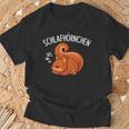 Schlafhörnchen Squirrel Sleep Pyjama Slogan Black T-Shirt Geschenke für alte Männer