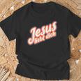 Schwarzes T-Shirt mit 'Jesus liebt dich' Aufdruck, Christliche Mode Geschenke für alte Männer