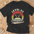 Segundo Aniversario De Bodas Para Esposo Esposa Nivel 2 Completo Camiseta unisex Regalos para ancianos