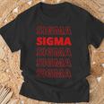 Sigma Male Modern Minimal Loner Wolf Sigma Grindset Meme T-Shirt Geschenke für alte Männer