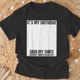 Sign My Birthday Party Ice Breaker & Womens T-Shirt Gifts for Old Men