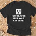 Skeptiker Steckdosengesicht T-Shirt, Herren mit Spruch Ich glaube nur was ich sehe Geschenke für alte Männer