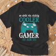 So Sieht Ein Richtig Cooler Gamer Aus Zocker Boys' T-Shirt Geschenke für alte Männer