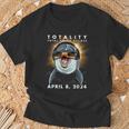 Solar Eclipse 2024 Dolphin Wearing Eclipse Glasses T-Shirt Gifts for Old Men