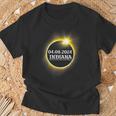 Solar Eclipse 2024 Indiana Usa State Totality Path Souvenir T-Shirt Gifts for Old Men