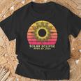 Solar Eclipse 2024 Total Solar Eclipse April 8 2024 Vintage T-Shirt Gifts for Old Men