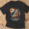 Solar Eclipse Bigfoot Wearing Glasses April 8 2024 T-Shirt Gifts for Old Men