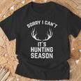 Sorry I Can't It's Hunting SeasonDeer Hunters T-Shirt Gifts for Old Men