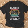 Special Clarke Legendary Video Gamer Custom Name T-Shirt Gifts for Old Men