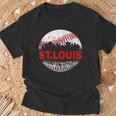 St Louis Souvenir Baseball City Downtown I Love St Louis T-Shirt Gifts for Old Men