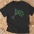 St Patrick's Day Martini Clover Bling Rhinestone Paddy's Day T-Shirt Gifts for Old Men