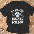 Stolzer Dackel Papa Hundepapa Teckel Dachshund T-Shirt Geschenke für alte Männer