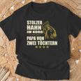 Stolzer Hahn Im Korb Papa Zwei Töchter Stolzer Hahn Im Basket T-Shirt Geschenke für alte Männer