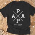 Stolzer Papa 2024 Papa Life Papa Est 2024 T-Shirt Geschenke für alte Männer